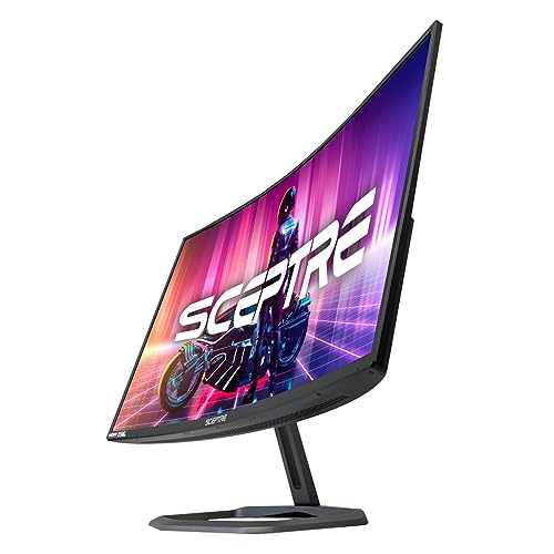 Sceptre Curved 24.5-inch Gaming Monitor up to 240Hz 1080p R1500 1ms DisplayPort x2 HDMI x2 Blue Light Shift Build-in Speakers, Machine Black 2023 (C255B-FWT240)