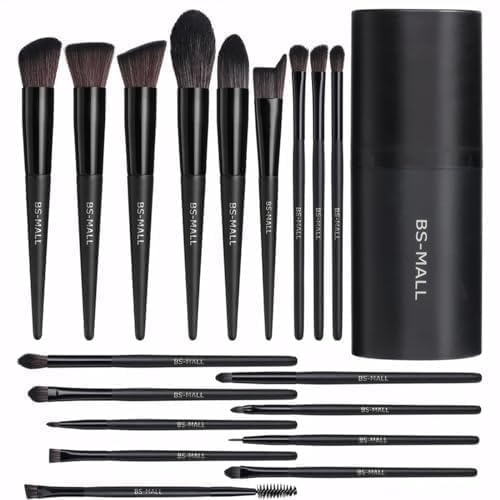 BS-MALL Makeup Brush Set 18 Pcs Premium Synthetic Foundation Powder Concealers Eye shadows Blush Makeup Brushes with black case