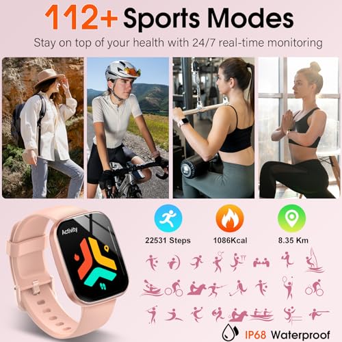 Smart Watch, 1.91" HD Screen Smartwatch for Men Women(Answer/Make Call), Fitness Watch with Heart Rate/Sleep Monitor/Steps Monitor, 110+ Sports Modes, IP68 Waterproof Activity Trackers for Android iOS