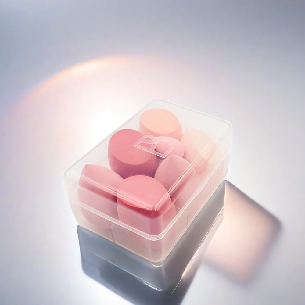 Makeup Sponge Set BS-MALL Blender Sponges 7 Pcs for Liquid, Cream, and Powder, Multi-colored with 1 Mini Makeup Sponge Pink (A-Pink）