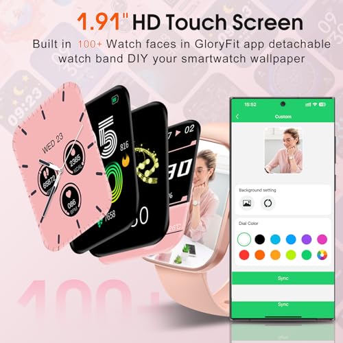 Smart Watch, 1.91" HD Screen Smartwatch for Men Women(Answer/Make Call), Fitness Watch with Heart Rate/Sleep Monitor/Steps Monitor, 110+ Sports Modes, IP68 Waterproof Activity Trackers for Android iOS