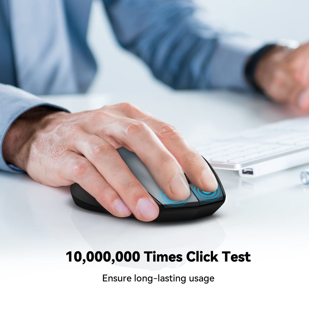 TECKNET Bluetooth Mouse, 4800 DPI Wireless Mouse, 2-Year Battery Computer Mouse 6 Adjustable DPI, 6 Buttons Compatible with Laptop/Windows/Computer