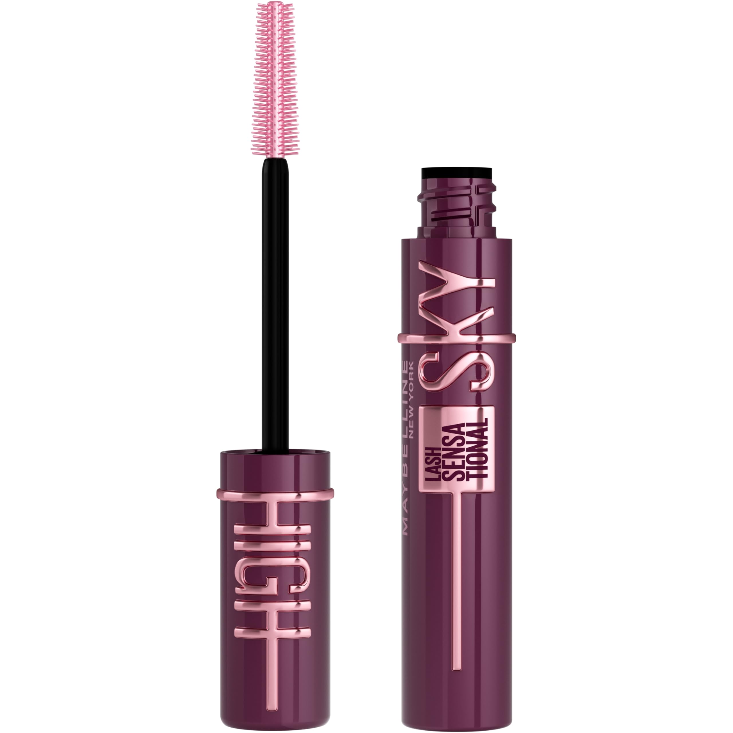 Maybelline Lash Sensational Sky High Washable Mascara Makeup, Volumizing, Lengthening, Defining, Curling, Multiplying, Buildable Formula, Blackest Black, 1 Count