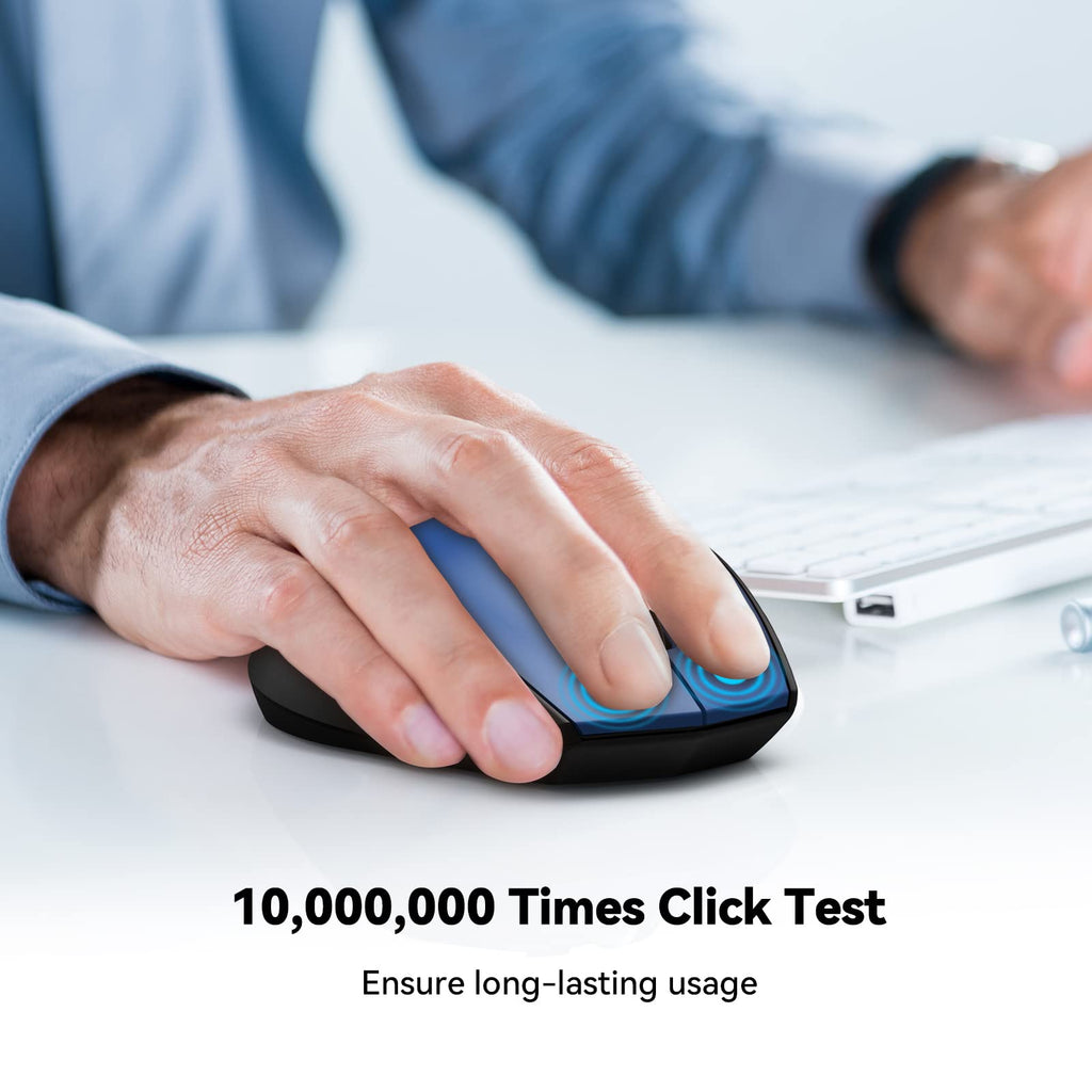 TECKNET Bluetooth Mouse, 4800 DPI Wireless Mouse, 2-Year Battery Computer Mouse 6 Adjustable DPI, 6 Buttons Compatible with Laptop/Windows/Computer