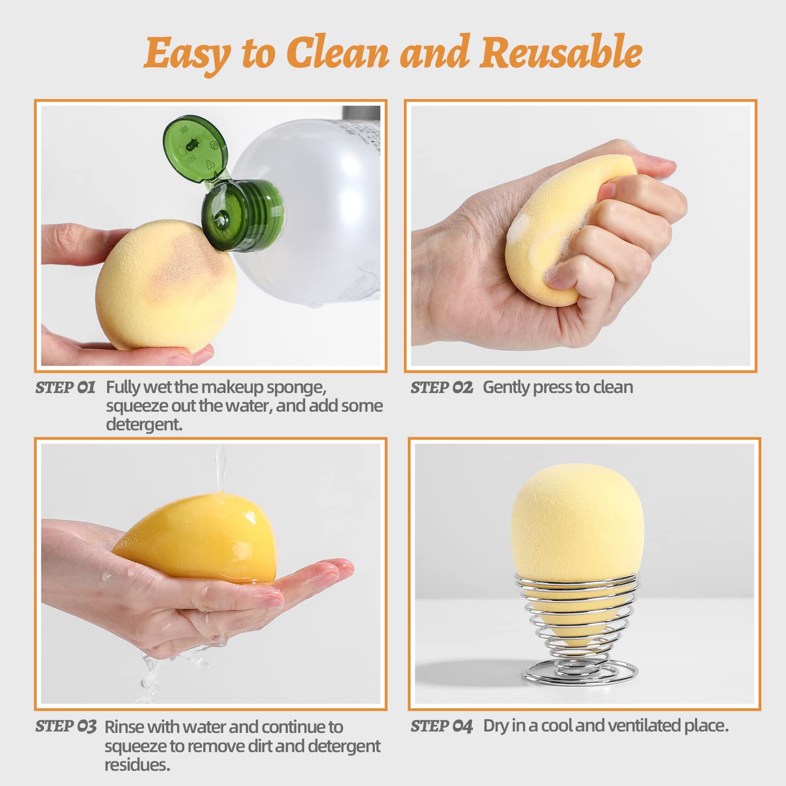 Makeup Sponge Set BS-MALL Blender Sponges 5Pcs for Liquid