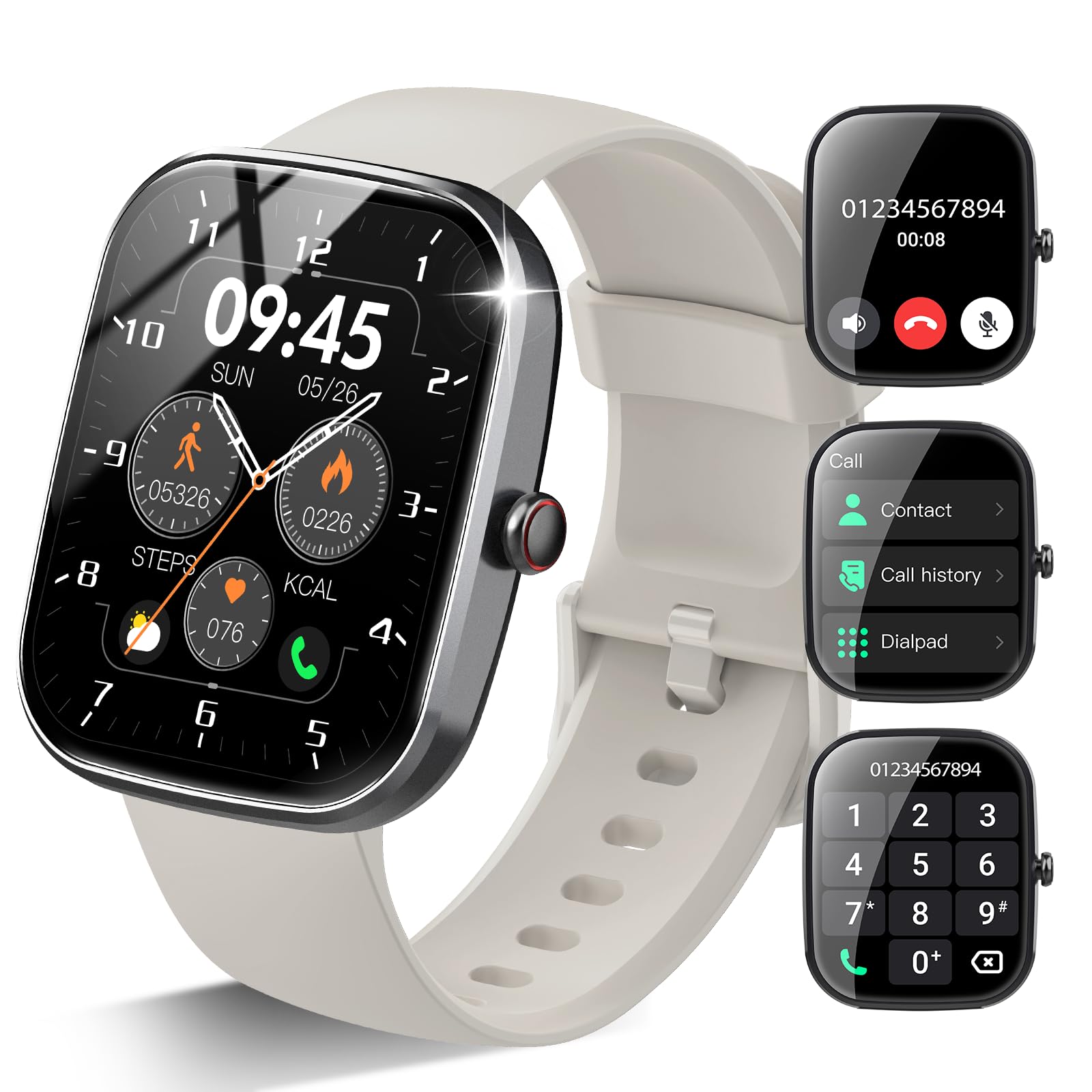 Smart Watch, 1.91" HD Screen Smartwatch for Men Women(Answer/Make Call), Fitness Watch with Heart Rate/Sleep Monitor/Steps Monitor, 110+ Sports Modes, IP68 Waterproof Activity Trackers for Android iOS