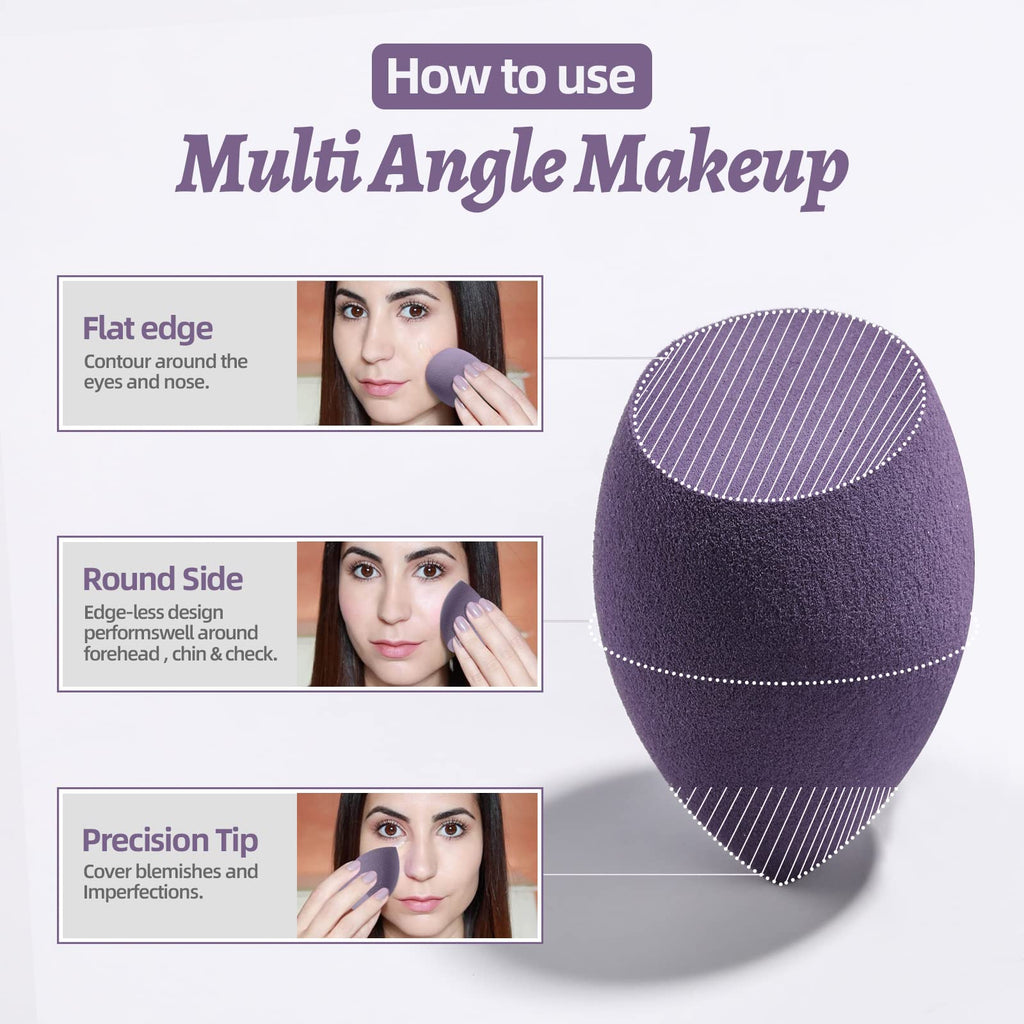 Makeup Sponge Set BS-MALL Blender Sponges 7 Pcs for Liquid, Cream, and Powder, Multi-colored with 1 Mini Makeup Sponge Pink (A-Pink）