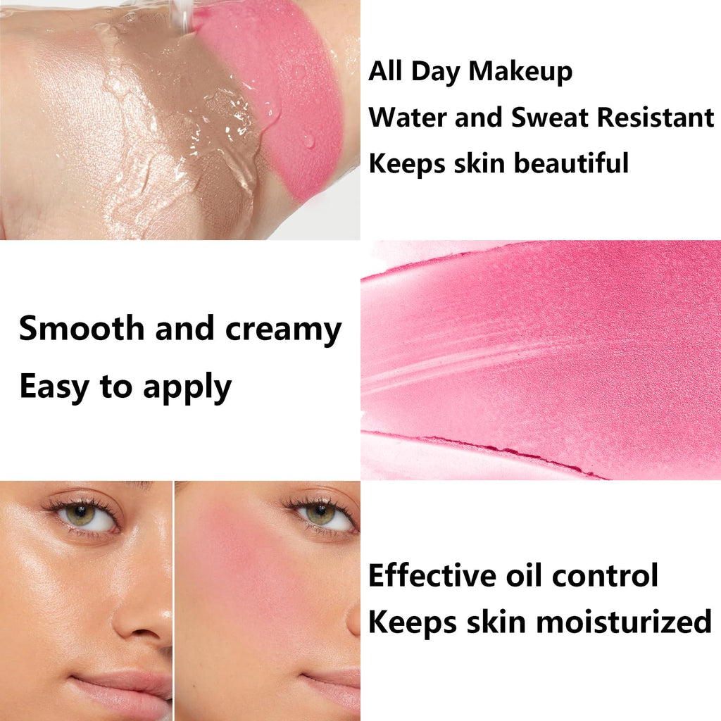 3Pcs Cream Contour Stick Makeup Kit, Shades with Highlighter Stick, Blush Stick and Bronzer Contour Stick for Sculpt the Cheeks, Long Lasting, Waterproof, Matte & Dewy Finish (LIGHT MEDIUM)