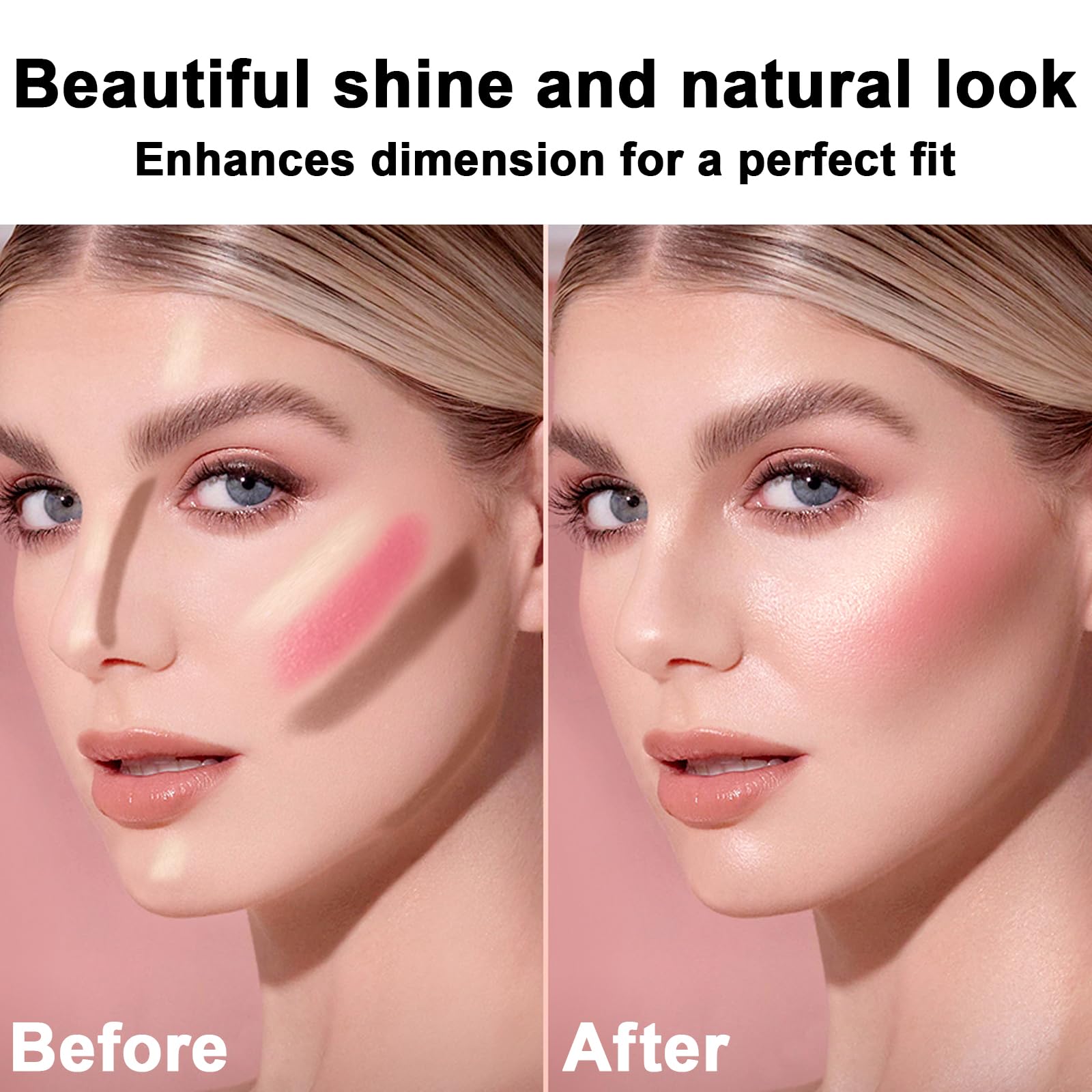 3Pcs Cream Contour Stick Makeup Kit, Shades with Highlighter Stick, Blush Stick and Bronzer Contour Stick for Sculpt the Cheeks, Long Lasting, Waterproof, Matte & Dewy Finish (LIGHT MEDIUM)