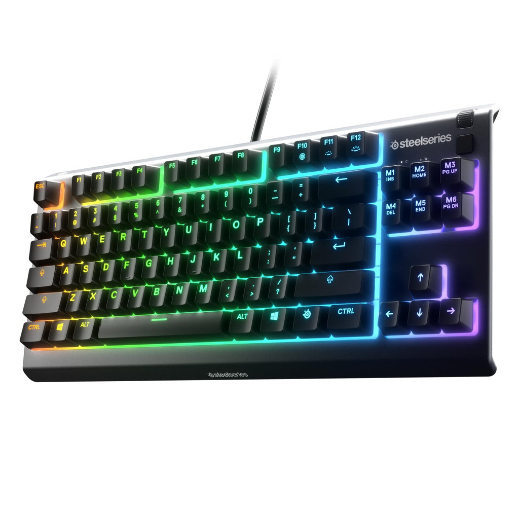 SteelSeries Apex 3 RGB Gaming Keyboard – 10-Zone RGB Illumination – IP32 Water Resistant – Premium Magnetic Wrist Rest (Whisper Quiet Gaming Switch)