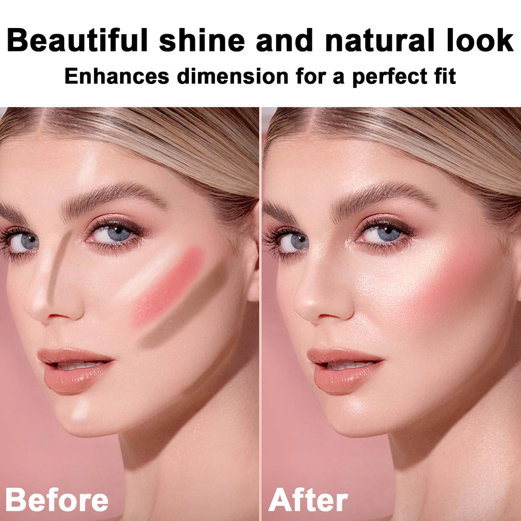 3Pcs Cream Contour Stick Makeup Kit, Shades with Highlighter Stick, Blush Stick and Bronzer Contour Stick for Sculpt the Cheeks, Long Lasting, Waterproof, Matte & Dewy Finish (LIGHT MEDIUM)