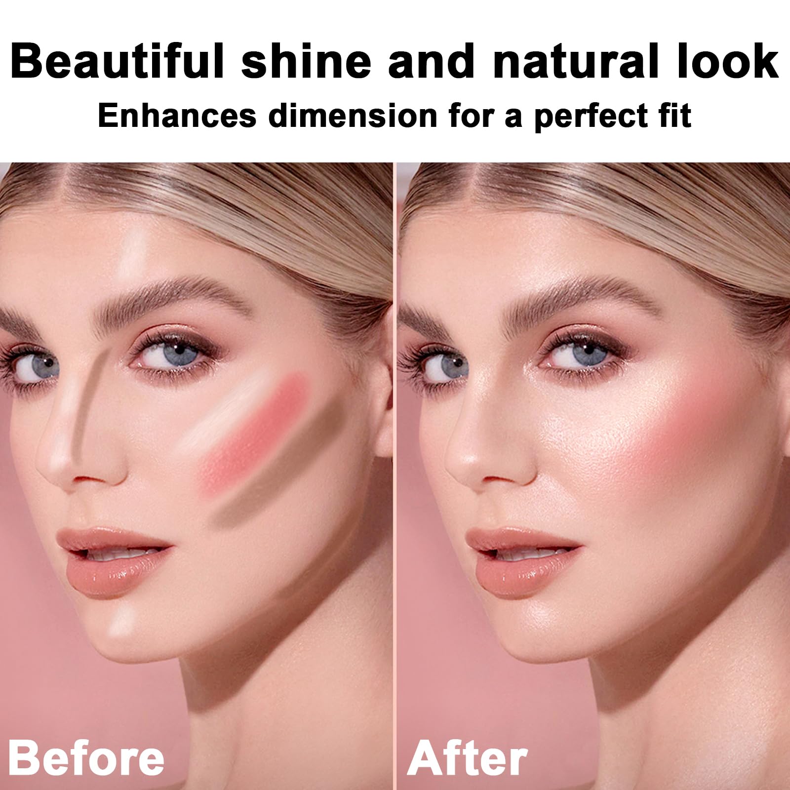 3Pcs Cream Contour Stick Makeup Kit, Shades with Highlighter Stick, Blush Stick and Bronzer Contour Stick for Sculpt the Cheeks, Long Lasting, Waterproof, Matte & Dewy Finish (LIGHT MEDIUM)