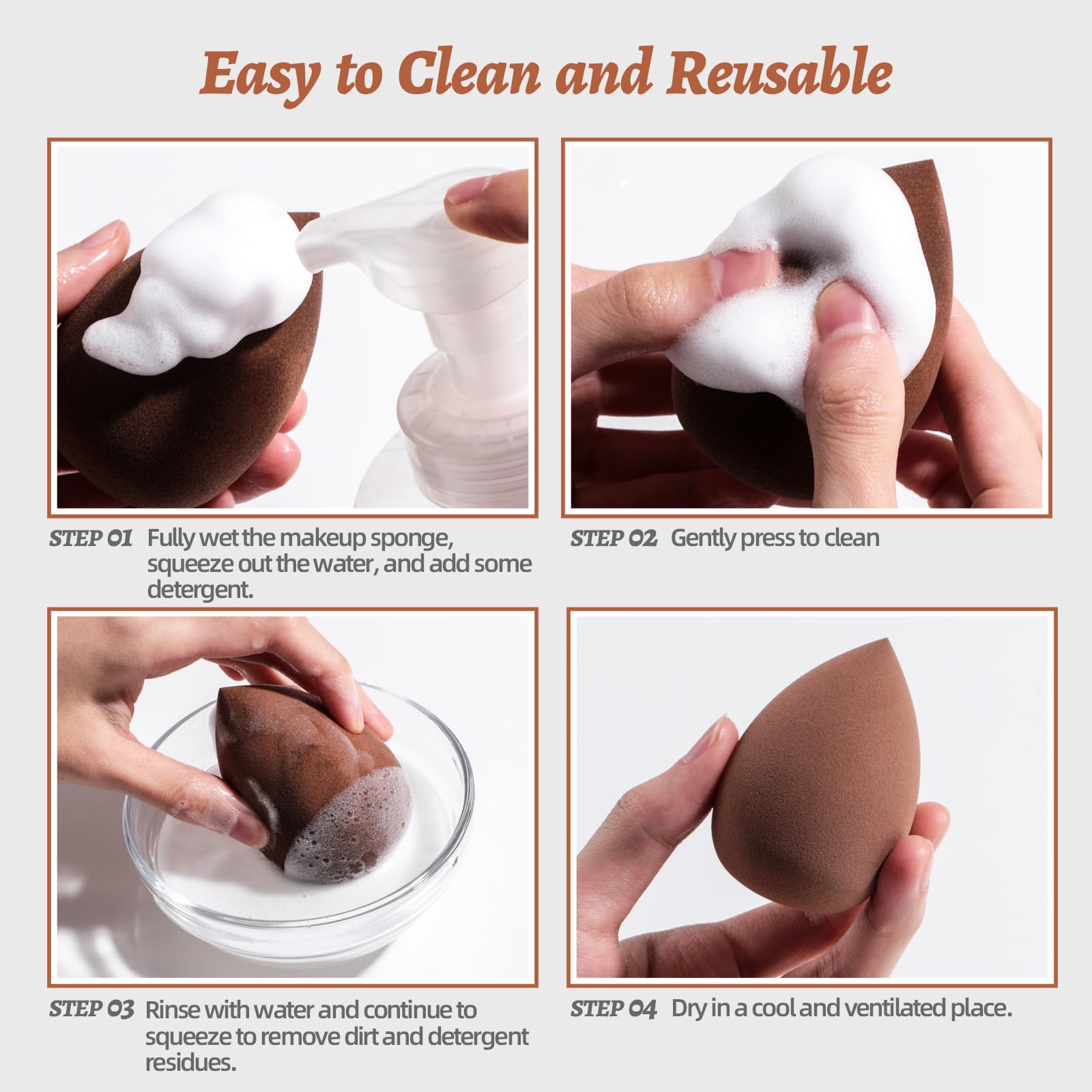 Makeup Sponge Set BS-MALL Blender Sponges 5Pcs for Liquid