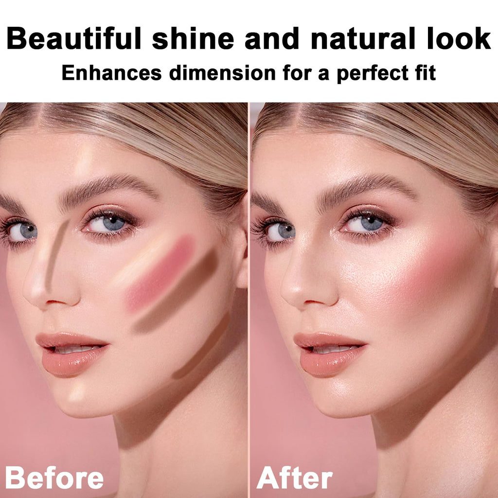 3Pcs Cream Contour Stick Makeup Kit, Shades with Highlighter Stick, Blush Stick and Bronzer Contour Stick for Sculpt the Cheeks, Long Lasting, Waterproof, Matte & Dewy Finish (LIGHT MEDIUM)