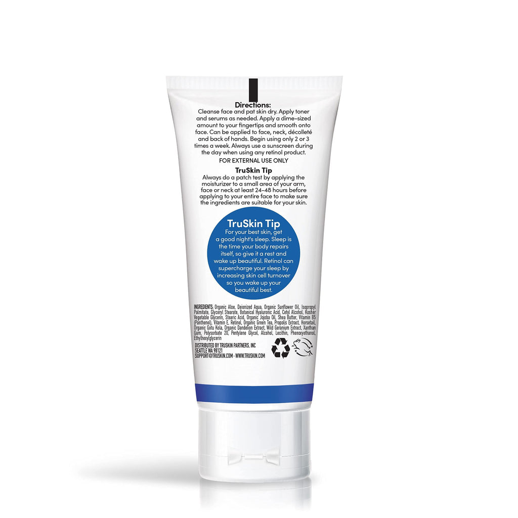 TruSkin Retinol Face Moisturizer – Powerful Anti-Aging Face Moisturizer for Women with Retinol, Hyaluronic Acid & Vitamin E – Retinol Cream for Face Promotes A More Youthful Appearance, 2 fl oz