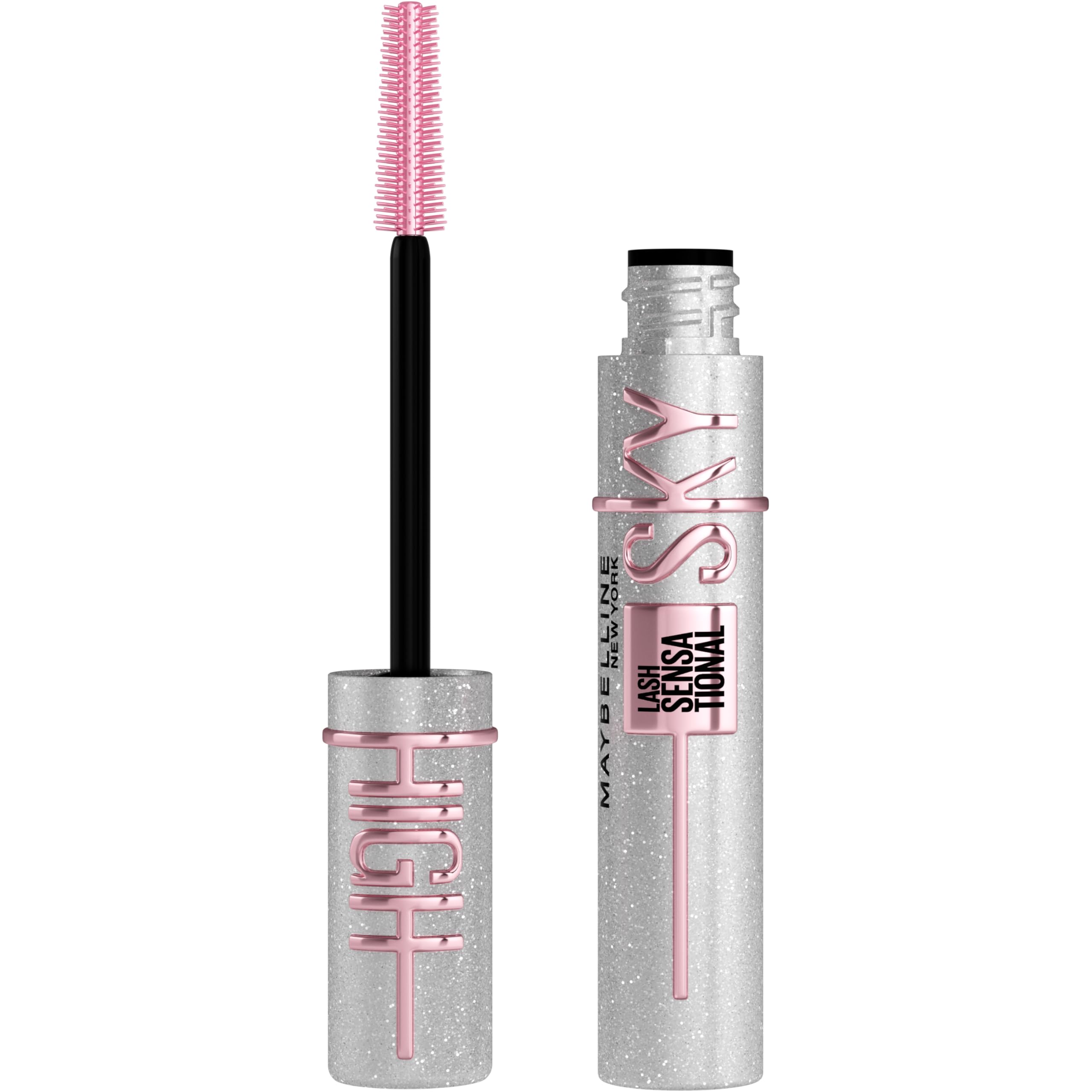 Maybelline Lash Sensational Sky High Washable Mascara Makeup, Volumizing, Lengthening, Defining, Curling, Multiplying, Buildable Formula, Blackest Black, 1 Count