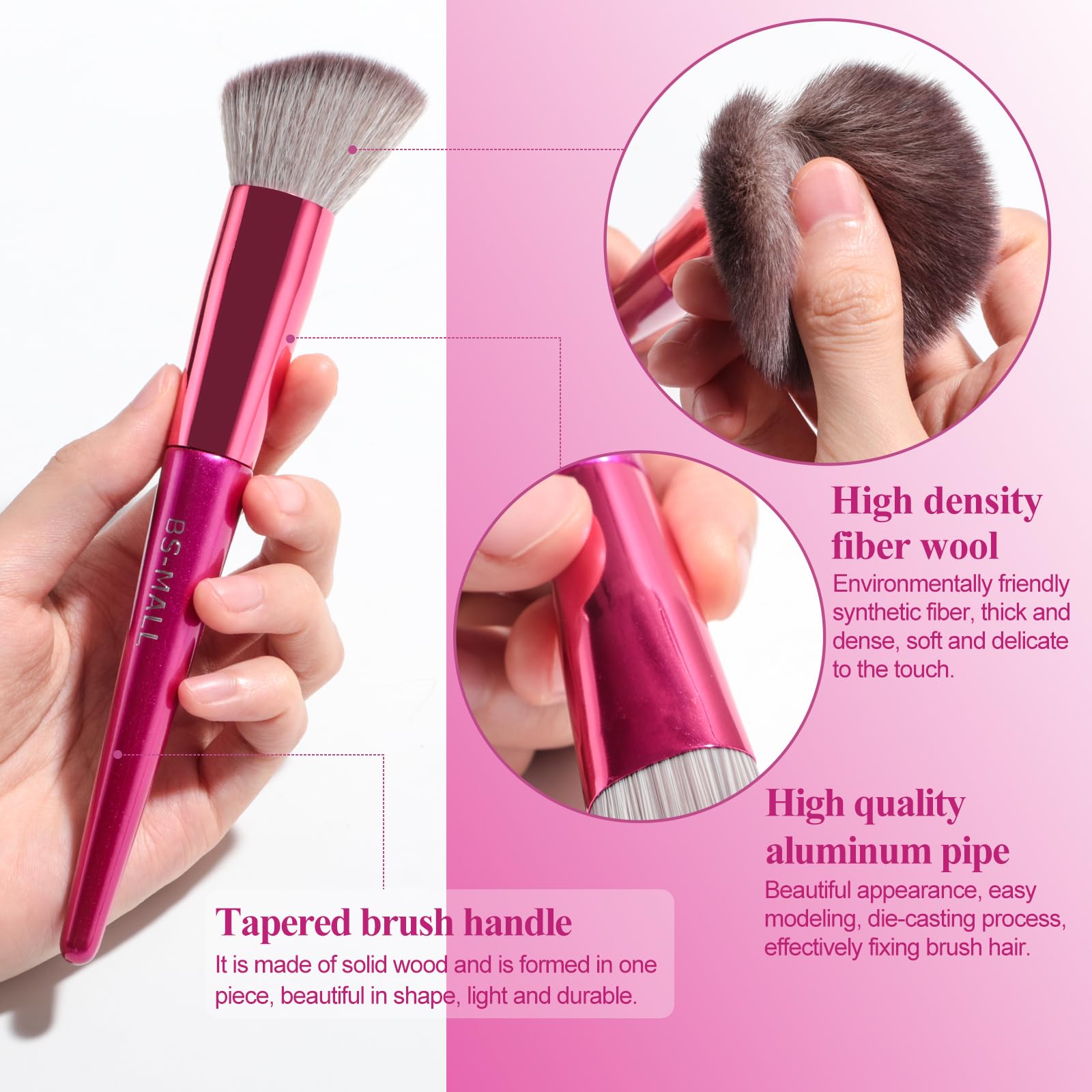 BS-MALL Makeup Brush Set 18 Pcs Premium Synthetic Foundation Powder Concealers Eye shadows Blush Makeup Brushes with black case