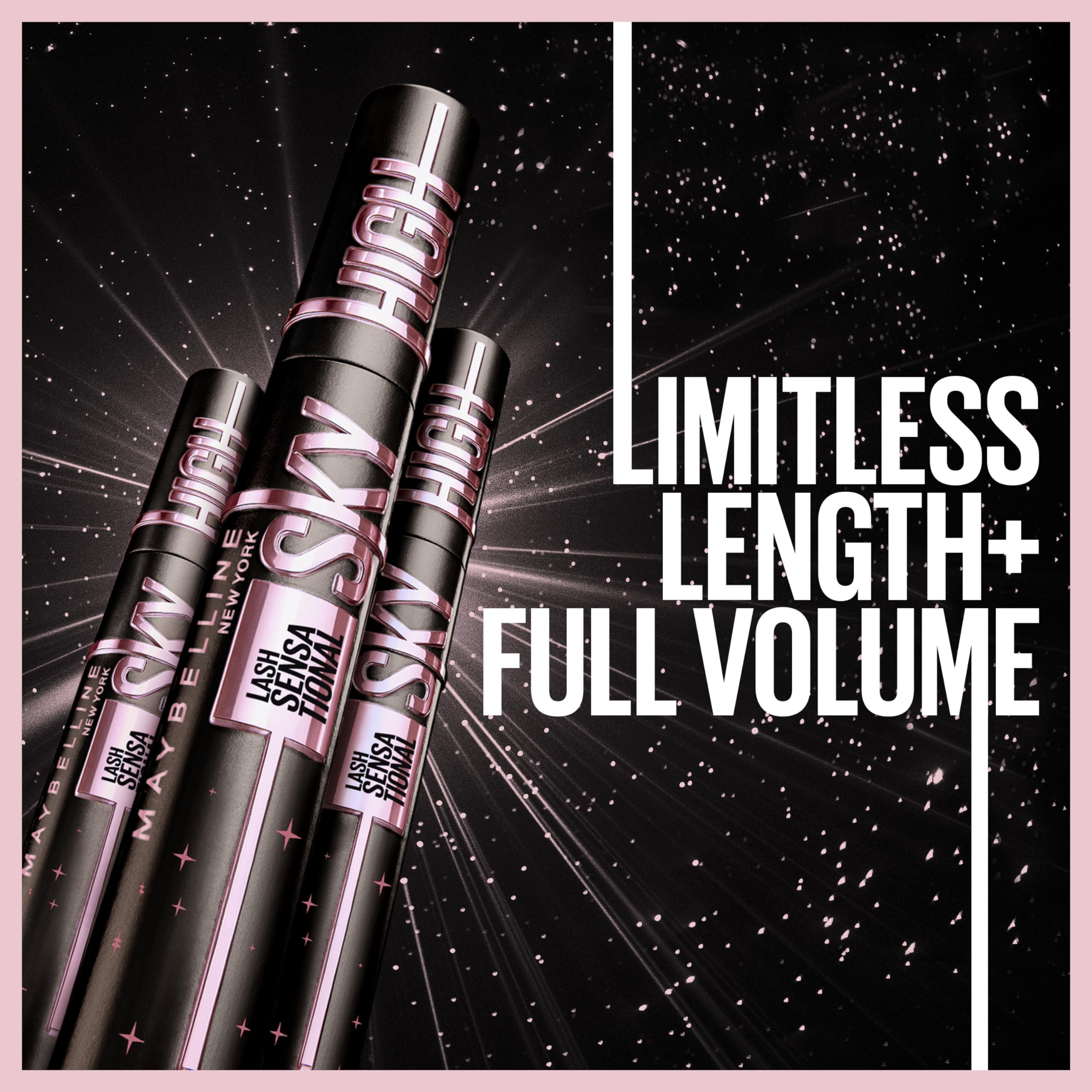 Maybelline Lash Sensational Sky High Washable Mascara Makeup, Volumizing, Lengthening, Defining, Curling, Multiplying, Buildable Formula, Blackest Black, 1 Count